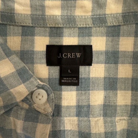 Men’s J. Crew Gingham Casual Button Down Shirt size L Top - Picture 3 of 5